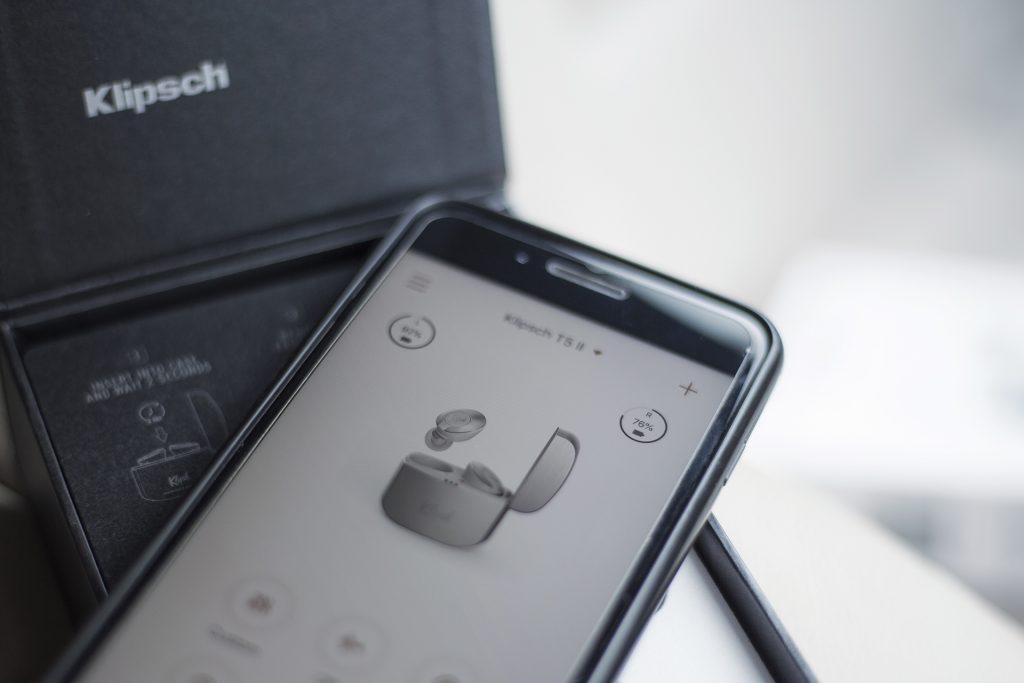 Klipsch T5 II True Wireless Voice Assistant App in an Apple iPhone